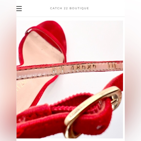 Stuart Weitzman Nudist Red Suede Ankle-Strap High Heel Sandal Sz 10 - Picture 3 of 5